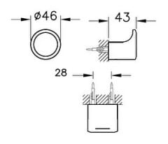 VitrA A4430639 Eternity Küçük Kanca  Askı Siyah