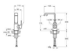 Vitra A4261674 Suit Lavabo Bataryası Soft Altın