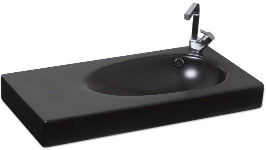 Smanni Bunda BD Çanak Lavabo Tezgah Üstü Mat Siyah 91x45