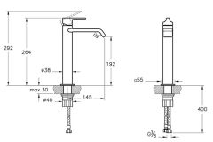 Vitra A4281474 Suit Çanak Lavabo Bataryası Soft Altın
