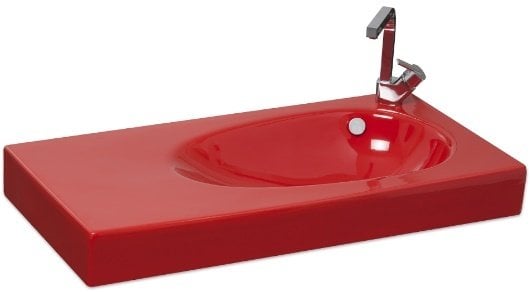 Smanni Bunda BD Çanak Lavabo Tezgah Üstü Kırmızı 91x45