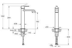 Vitra A4281429 Suit Çanak Lavabo Bataryası Soft Bakır