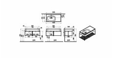 Vitra 64091 Equal Lavabo Ünitesi 100 Cm Asimetrik Lavabolu Hareli Siyah