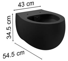 VitrA 5885B483-0559 Memoria Asma Klozet Mat Siyah Rimex (Kanalsız)