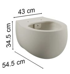 VitrA Memoria 5885B420-0559 Rim-ex Asma Klozet 54 cm Mat Bej+Kapak