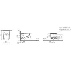 VitrA Equal 7245B403-0090 Rim-ex Asma Klozet, 54 cm, Beyaz