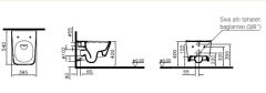 Vitra 7245B476-0090 Equal Asma Klozet Taş Gri Rimex (Kanalsız)