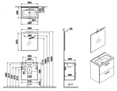 Vitra Mia 75102 Banyo Dolabı Seti 60Cm,Çekmeceli P.Antrasit