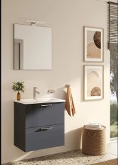 Vitra Mia 75102 Banyo Dolabı Seti 60Cm,Çekmeceli P.Antrasit