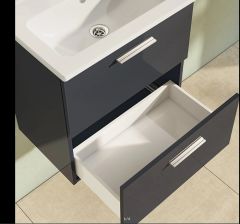 Vitra Mia 75102 Banyo Dolabı Seti 60Cm,Çekmeceli P.Antrasit
