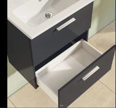Vitra Mia 75102 Banyo Dolabı Seti 60Cm,Çekmeceli P.Antrasit