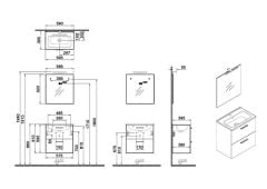 Vitra Mia 67092 Banyo Dolabı Seti 60Cm,Çekmeceli Altın Meşe