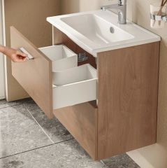 Vitra Mia 67092 Banyo Dolabı Seti 60Cm,Çekmeceli Altın Meşe
