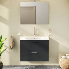 Vitra Mia 75100 Banyo Dolabı Seti 80Cm,Çekmeceli P.Antrasit