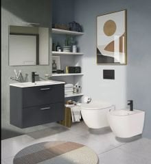 Vitra Mia 75100 Banyo Dolabı Seti 80Cm,Çekmeceli P.Antrasit