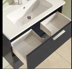 Vitra Mia 75100 Banyo Dolabı Seti 80Cm,Çekmeceli P.Antrasit