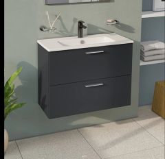 Vitra Mia 75100 Banyo Dolabı Seti 80Cm,Çekmeceli P.Antrasit