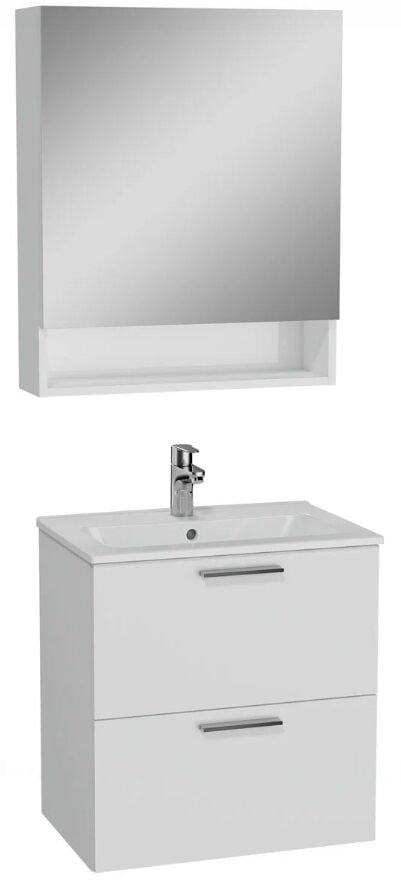 Vitra Mia 66049 Banyo Dolabı Seti(Raflı,Aynalı) 60Cm,Çekmeceli P.Beyaz