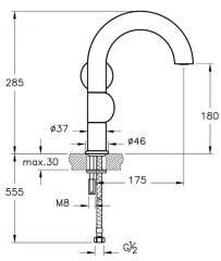 Vitra Liquid A42749 Lavabo Bataryası, Krom