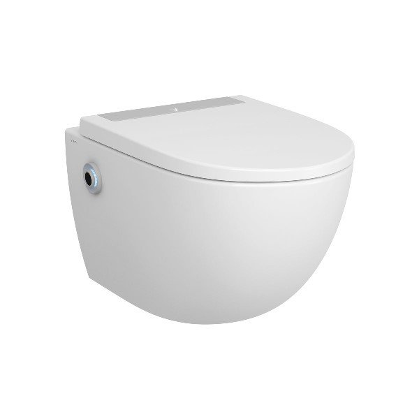 Vitra 7948B403-6262 Sento Rim-Ex Kanalsız Asma Klozet Seti, 54 Cm, Temassız Entegre Ara Musluklu, Temassız Klozet Kapağı