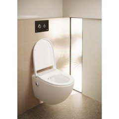 Vitra 7948B403-6262 Sento Rim-Ex Kanalsız Asma Klozet Seti, 54 Cm, Temassız Entegre Ara Musluklu, Temassız Klozet Kapağı