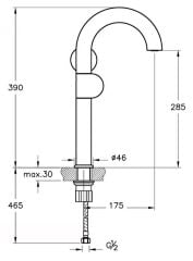 Vitra Liquid A4279139 Lavabo Bataryası,Yüksek Parlak Siyah