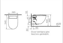 Vitra 4948b403-6262 Sento Asma Klozet Seti, 54 Cm, Temassız Entegre Ara Musluklu, Temassız Klozet Kapağı Dahil