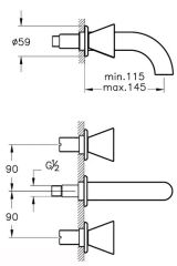 Vitra Liquid A42690 Ankastre Lavabo Bataryası(Kısa) Krom
