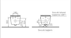 Vitra 4948b403-6592 Sento Asma Klozet, 54 Cm, Temassız Entegre Ara Musluklu