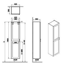 Vitra Root Classic 68512 Boy Dolabı, 40 cm, Mat Gri