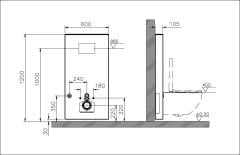 Vitra 770-5770-01 Renoform Asma Klozetler İçin Temassız Taharetli Platform, 10,5 Cm, Açık Gri