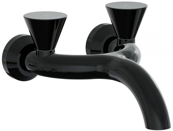 Vitra A4274839 Liquid Duvardan Lavabo Bataryası,Parlak Siyah