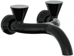 Vitra A4274839 Liquid Duvardan Lavabo Bataryası,Parlak Siyah