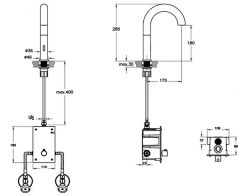 Artema  A4278839 Liquid Fotoselli (Elektrikli)Temassız Lavabo Bataryası Parlak Siyah