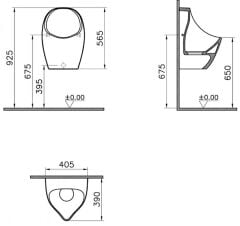 Vitra 5419B003-0205 Susuz Pisuvar Beyaz