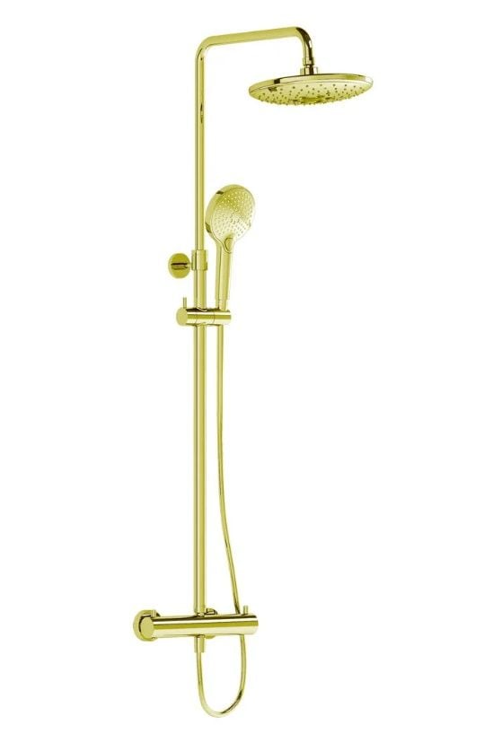 VitrA AquaHeat Bliss 240 A4720574 2F Termostatik Duş Sistemi, Altın
