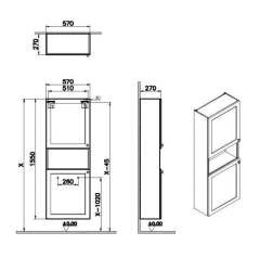 Vitra Root Classic 68537 Boy Dolabı, Kapaklı, 55 cm, Dar, Kısa, Mat Retro Yeşil