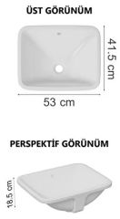 VitrA S50 5339B003-0012 Tezgah Altı Lavabo, 48 cm, Beyaz