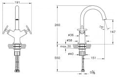 Vitra Origin Classic A4288436 Lavabo Bataryası Mat Siyah