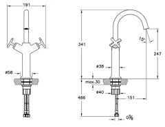 Vitra Origin Classic A4288629 Lavabo Bataryası(Çanak)Soft Bakır