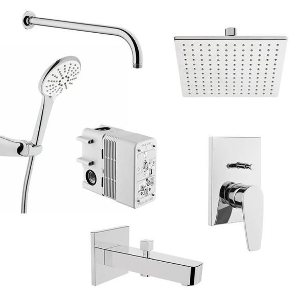 Artema Q-Line A49274 Ankastre Duş Seti, Krom, Snow El Duşlu