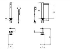 Vitra A4476036WTC Origin Temassız Sıvı Sabunluk, Tezgah Üstü (Elektrikli-Uzun) Mat Siyah