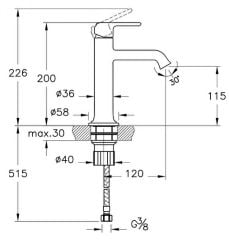 Vitra Origin Classic A4288029 Lavabo Bataryası(Üstten Kumandalı)Soft Bakır