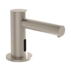 Vitra A4469934 Origin Temassız Sıvı Sabunluk, Tezgah Üstü (Elektrikli-Kısa) Fırçalı Nikel