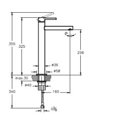 VitrA Origin A4255836WTC Çanak Large Lavabo Bataryası, Mat Siyah