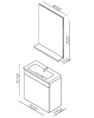 Lineart İnci 50cm Dar Banyo Dolabı Beyaz