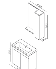 Lineart İnci 60cm Dar Banyo Dolabı Beyaz