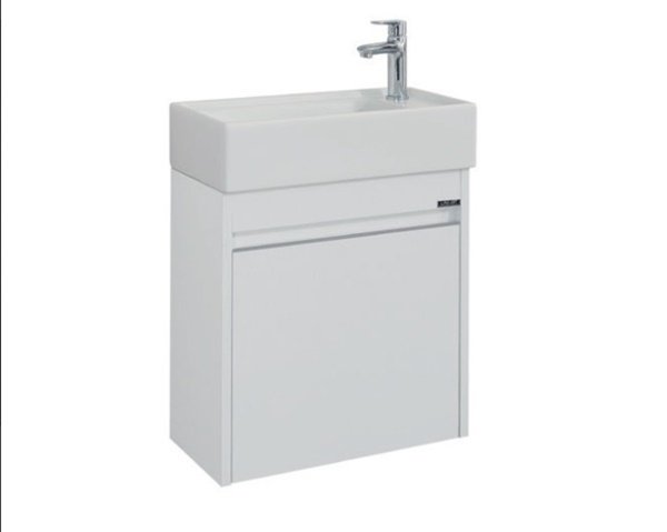 Lineart Moon 50 cm Dar Banyo Dolabı Beyaz+Ayna