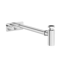 Vitra A45156 Origin Lavabo Sifon Seti Krom (Asimetrik - Rozetli)