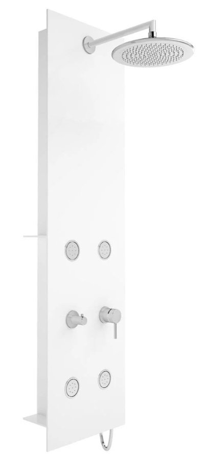 VitrA A45804 Origin Masajlı Duş Sistemi  Beyaz Krom 140x40